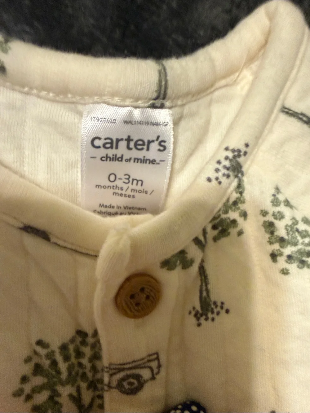 Carter's Child Of Mine Cream Quilted One-Piece with Bib